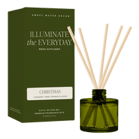 Sweet Water Decor Christmas Olive Tinted Glass Jar Reed Diffuser