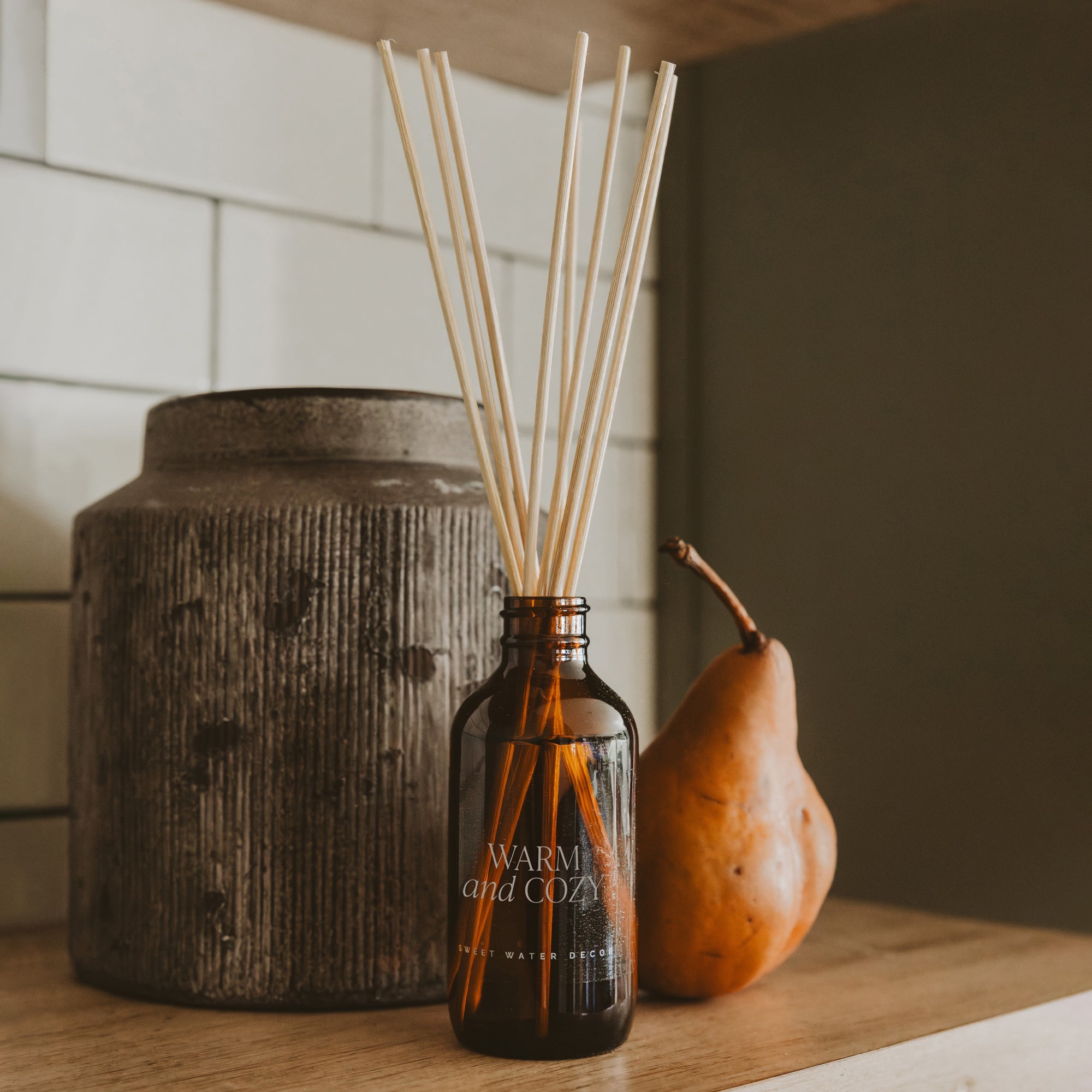 Sweet Water Decor Warm and Cozy Amber Reed Diffuser