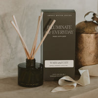 Sweet Water Decor Warm and Cozy Olive Tinted Glass Jar Reed Diffuser