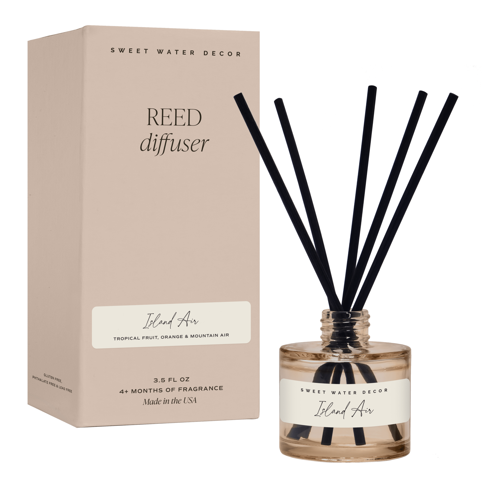 Sweet Water Decor Island Air Tinted Glass Jar Reed Diffuser