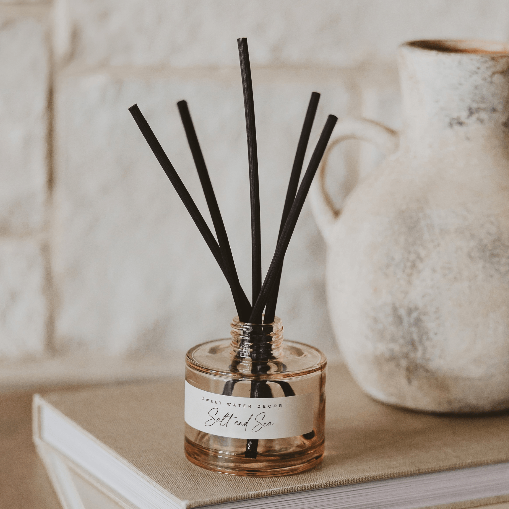 Sweet Water Decor Salt and Sea Tinted Glass Jar Reed Diffuser