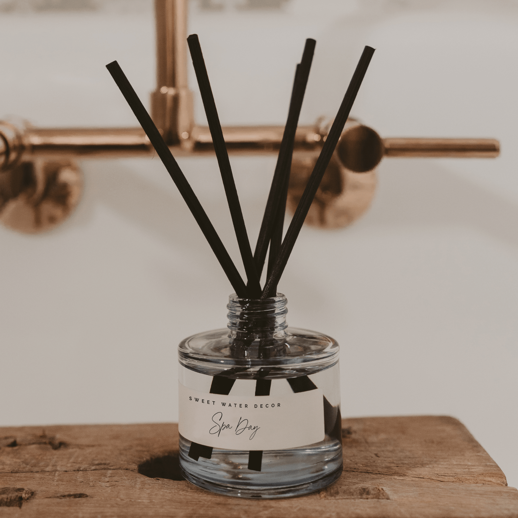 Sweet Water Decor Spa Day Blue Tinted Glass Jar Reed Diffuser