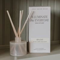 Sweet Water Decor Spa Day White Translucent Tinted Glass Jar Reed Diffuser