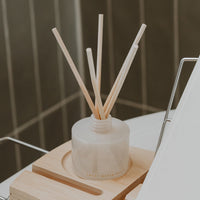 Sweet Water Decor Spa Day White Translucent Tinted Glass Jar Reed Diffuser