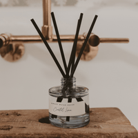 Sweet Water Decor Coastal Lemon Blue Tinted Glass Jar Reed Diffuser