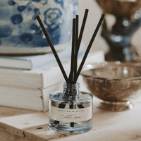 Sweet Water Decor Coastal Lemon Blue Tinted Glass Jar Reed Diffuser