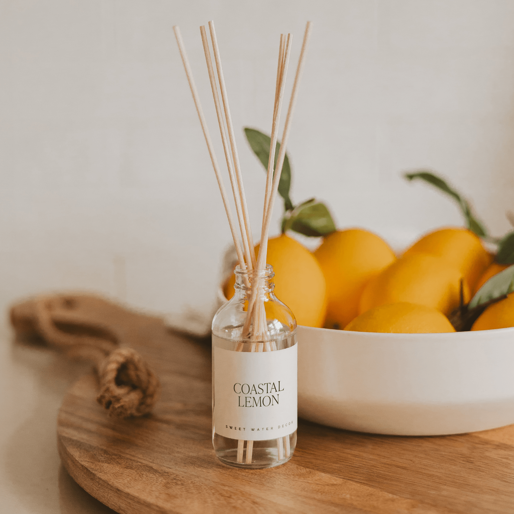 Sweet Water Decor Coastal Lemon Clear Reed Diffuser