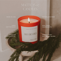 Sweet Water Decor Ho Ho Ho Soy Candle - Red Matte Jar - 15 oz (Christmas)