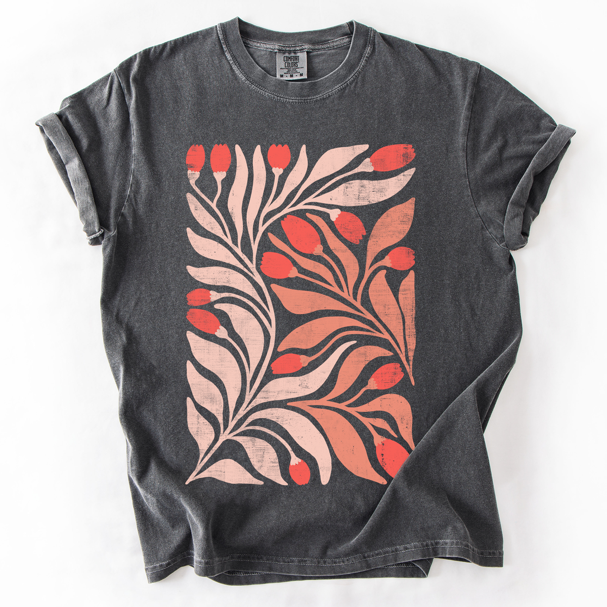 Red Tulip Vintage Boho Comfort Colors Graphic T-Shirt