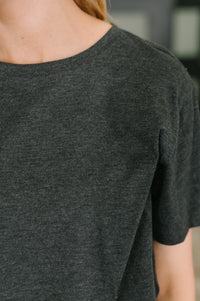 Zenana Basic Cotton Relaxed Tee in Charcoal