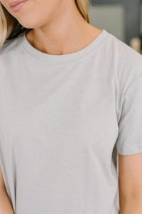 Zenana Basic Cotton Relaxed Tee in Heather Grey