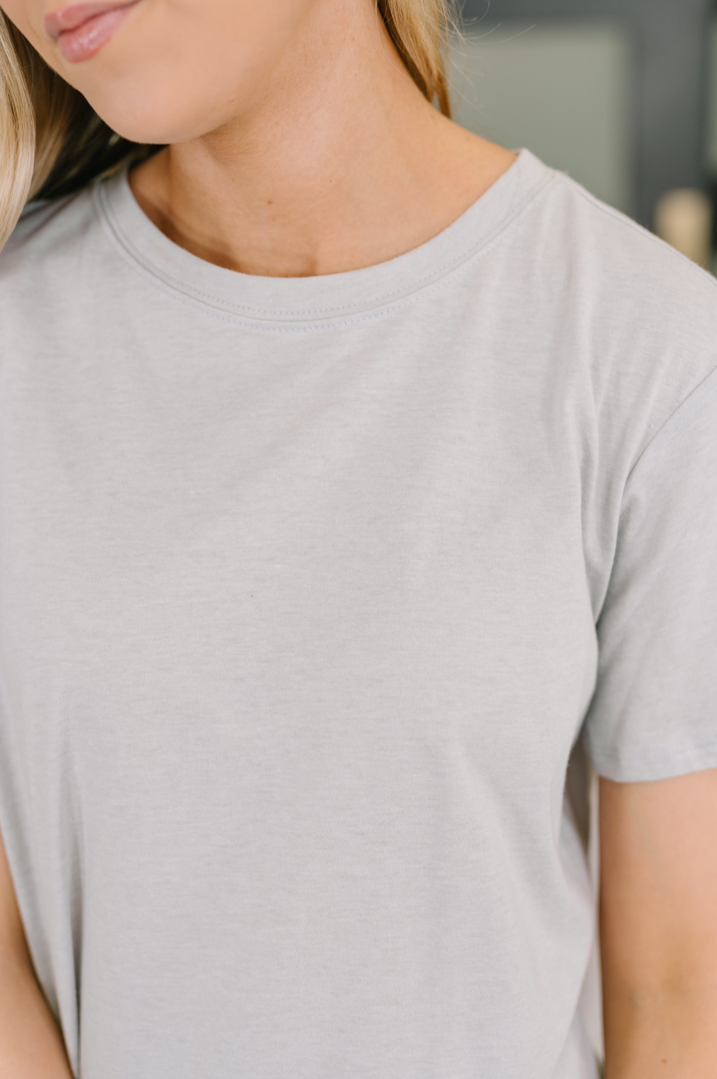 Zenana Basic Cotton Relaxed Tee in Heather Grey
