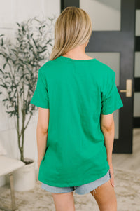 Zenana Basic Cotton Relaxed Tee in Kelly Green