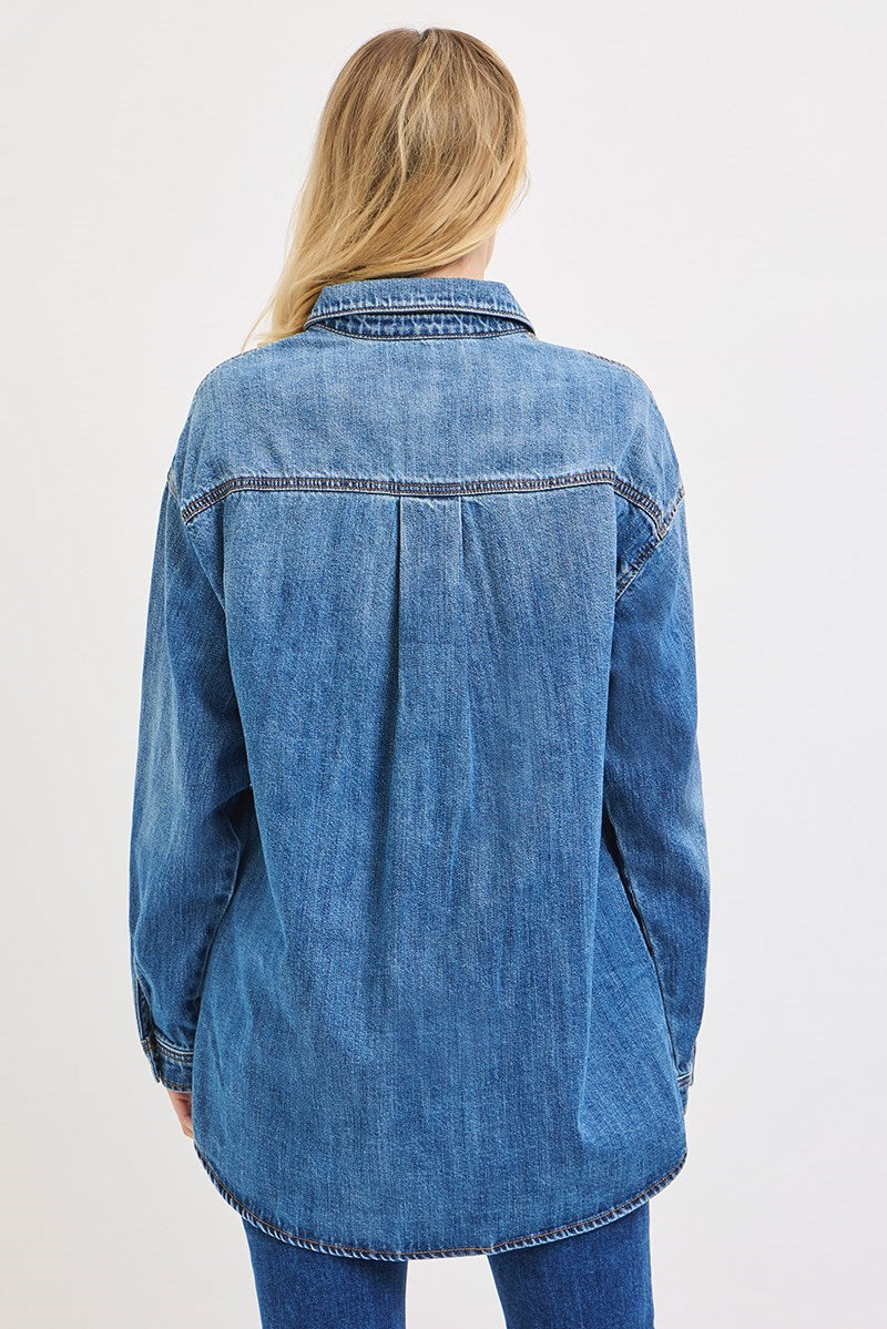 Risen Oversized Button Down Denim Shacket