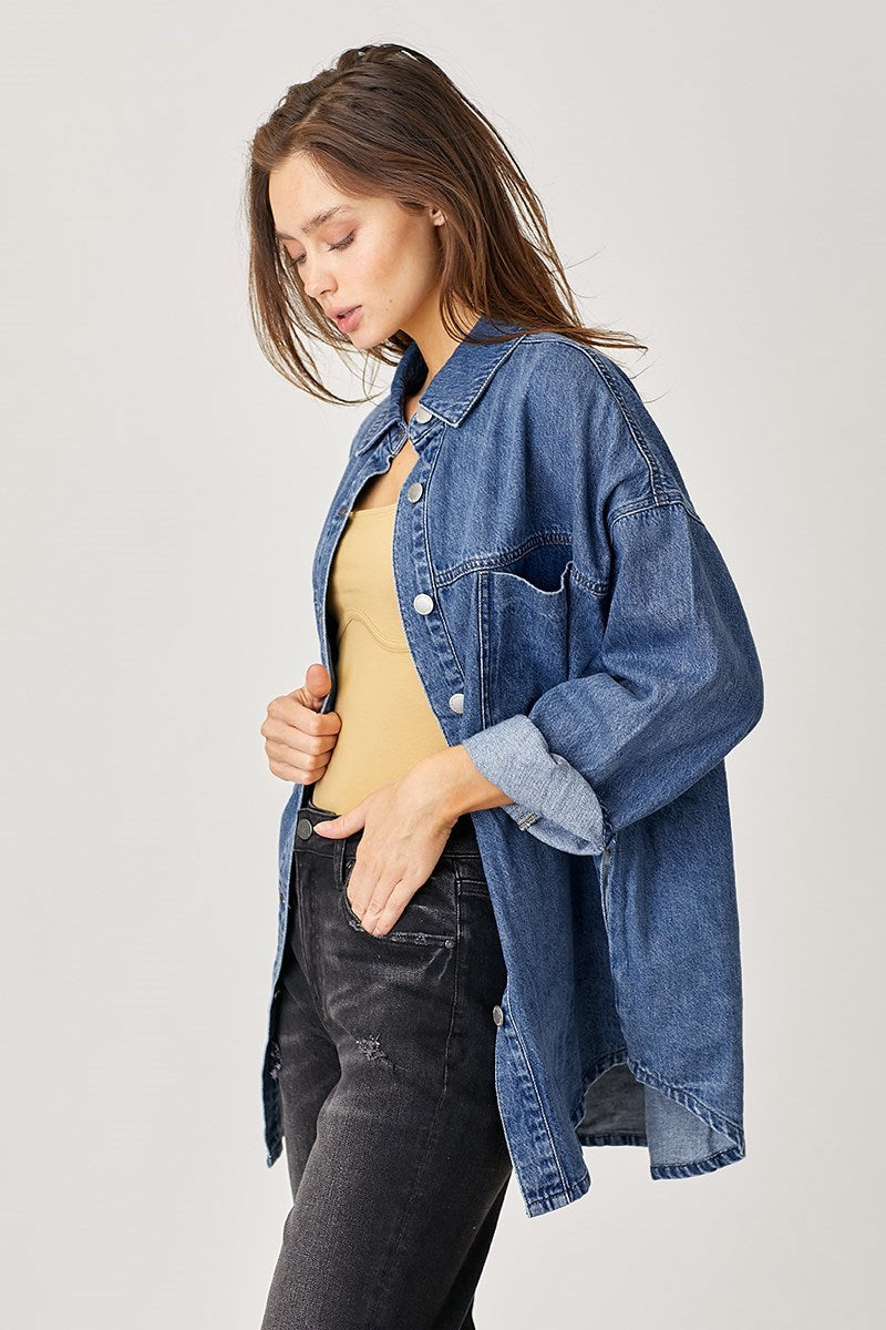 Risen Oversized Denim Shirt Jacket RDJ9055