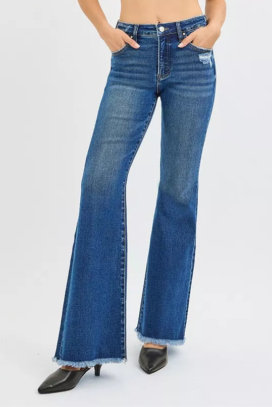 Risen High Rise Dark Wash Flare Jeans PF21477