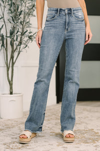Judy Blue High Rise Bootcut with Fray Hem Jeans