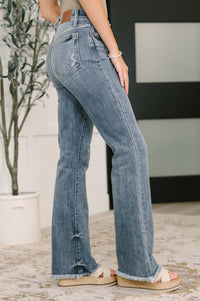 Judy Blue High Rise Bootcut with Fray Hem Jeans