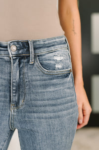 Judy Blue High Rise Bootcut with Fray Hem Jeans