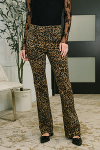 Judy Blue High Rise Bootcut Leopard Print Jeans