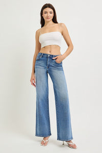 Risen Mid Rise Ankle Straight Cuffed Jeans PW21822