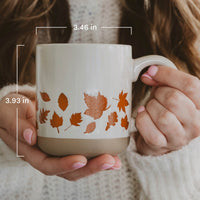 Sweet Water Decor Brown Leaves 14 oz Stoneware Coffee Mug