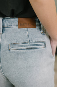 Judy Blue High Rise Trouser Style Denim Shorts