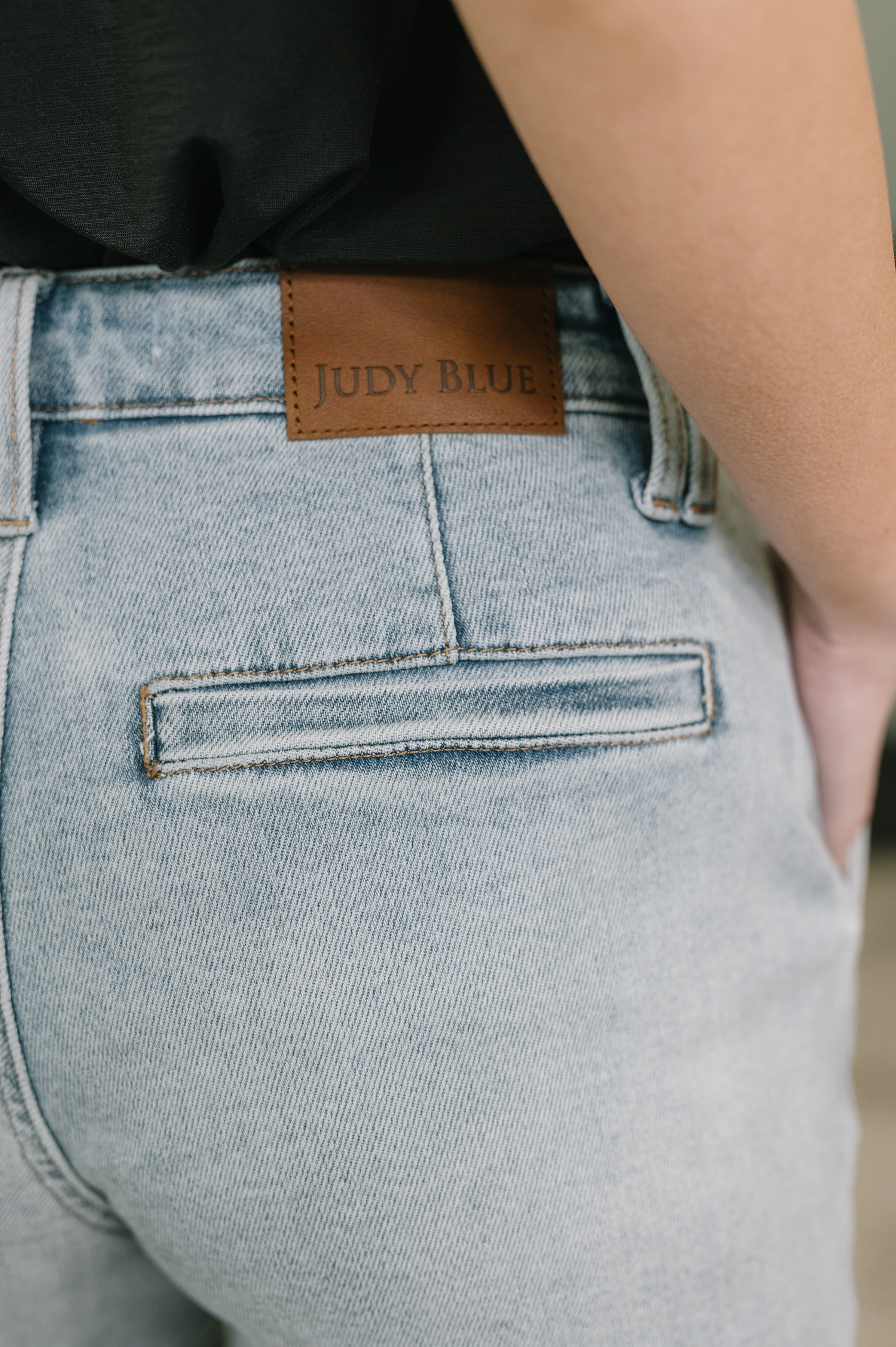 Judy Blue High Rise Trouser Style Denim Shorts