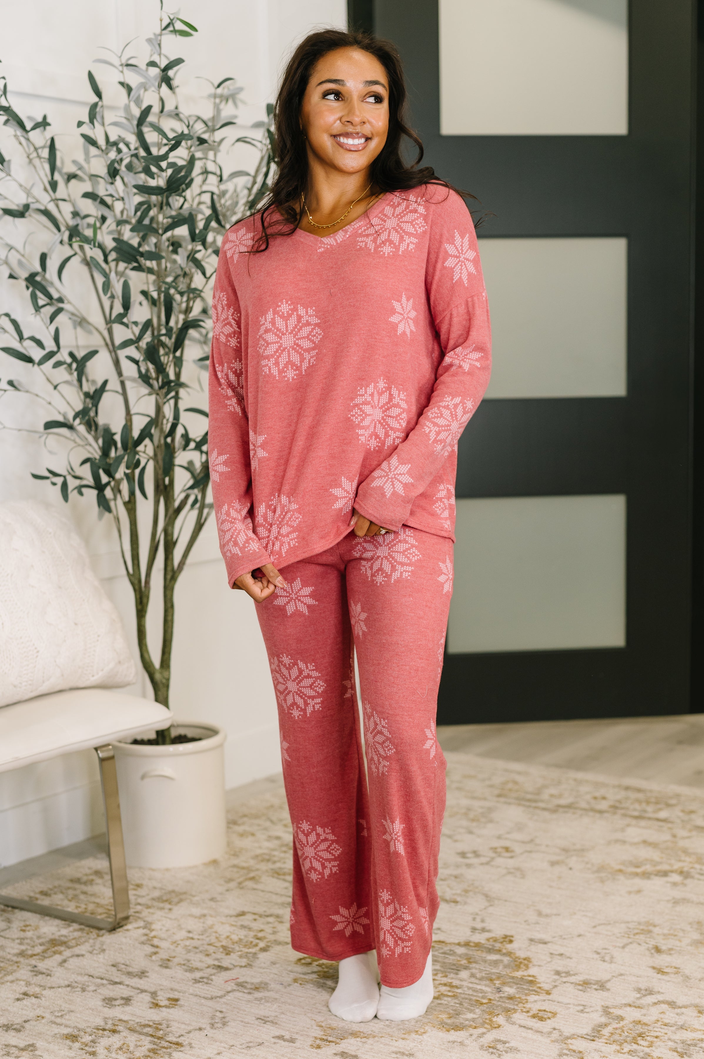 Snowflake Pajama Set in Red