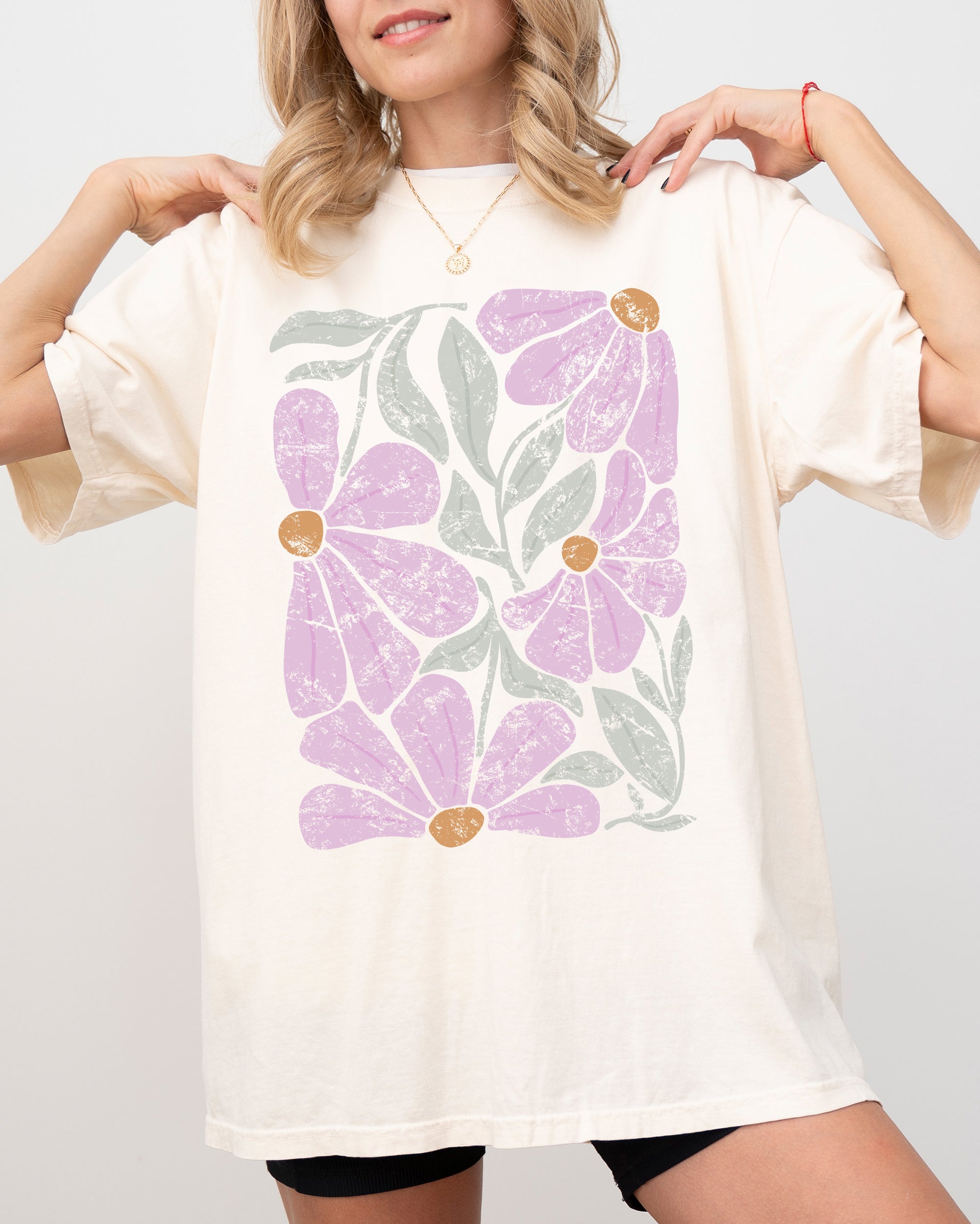 Pink Daisy Boho Comfort Colors Graphic T-Shirt