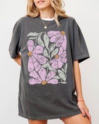Pink Daisy Boho Comfort Colors Graphic T-Shirt