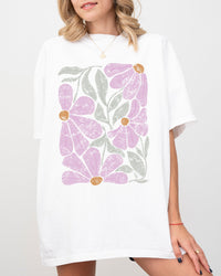 Pink Daisy Boho Comfort Colors Graphic T-Shirt