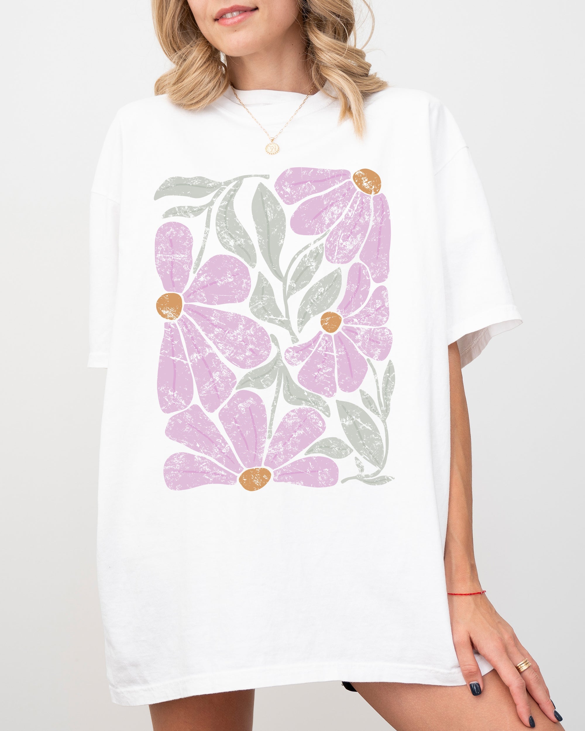 Pink Daisy Boho Comfort Colors Graphic T-Shirt