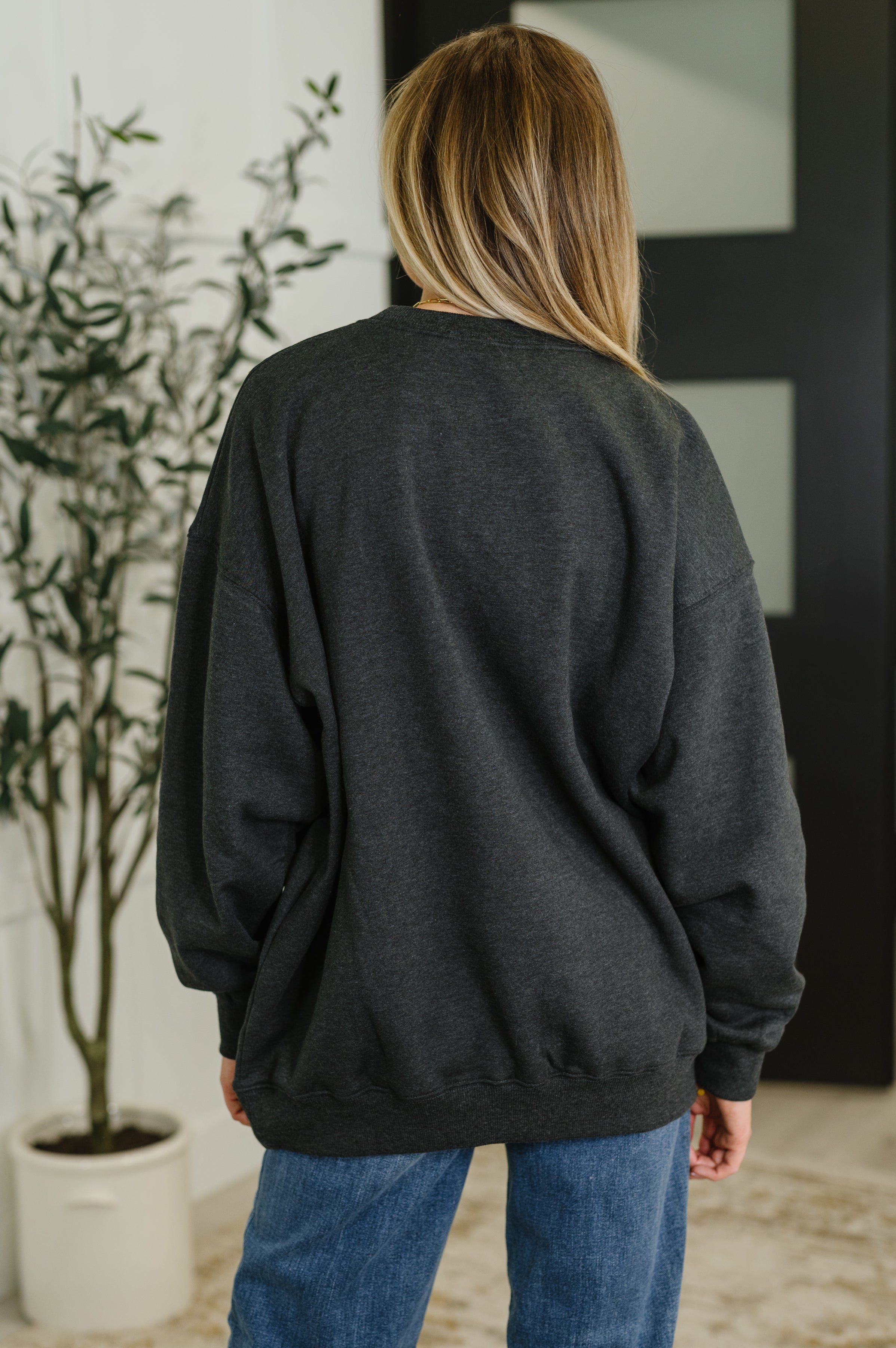 Zenana Weekend Retreat Relaxed Pullover in Charcoal