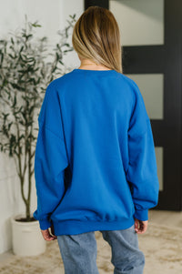 Zenana Weekend Retreat Relaxed Pullover in Ocean Blue