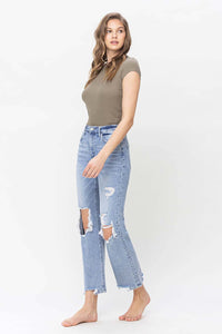 VERVET by Flying Monkey 90's High Rise Distressed Straight Jeans