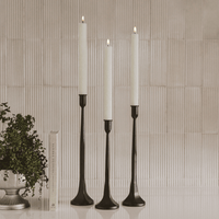 Sweet Water Decor Cast Iron Taper Candle Holders - Set of 3