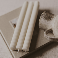 Sweet Water Decor Fluted Taper Candles - Set of 3