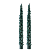 Sweet Water Decor Green Tree Taper Candles - Set of 2