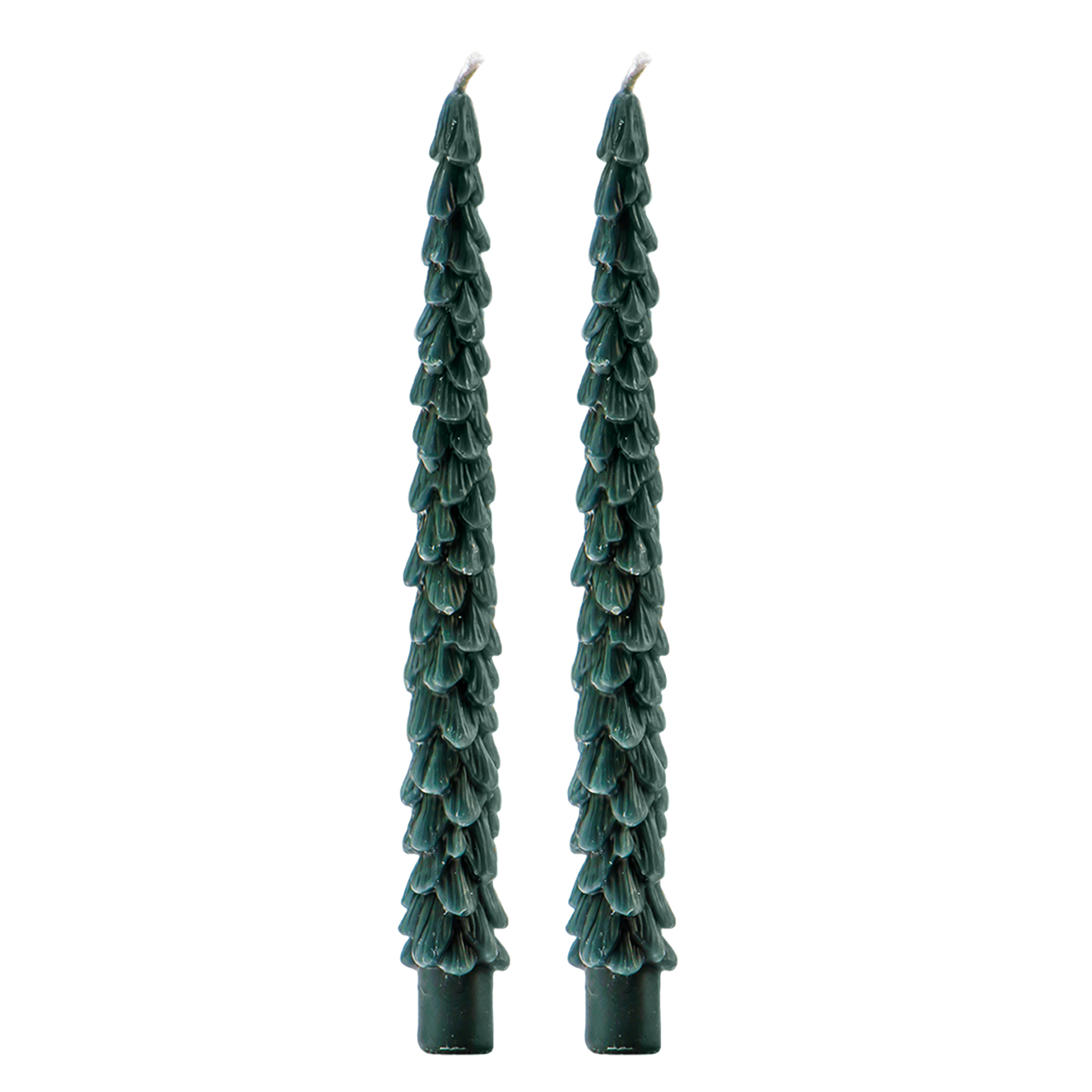 Sweet Water Decor Green Tree Taper Candles - Set of 2