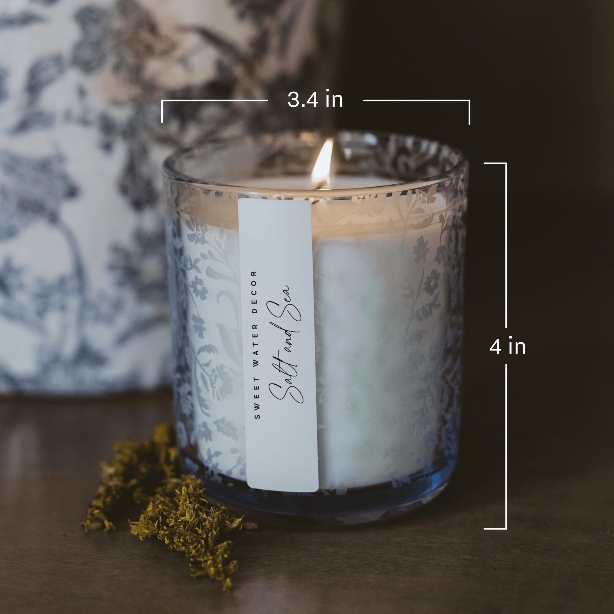 Sweet Water Decor Spa Day Soy Candle - Blue Tinted Glass Jar - 12 oz