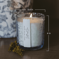 Sweet Water Decor Salt and Sea Soy Candle - Blue Tinted Glass Jar - 12 oz