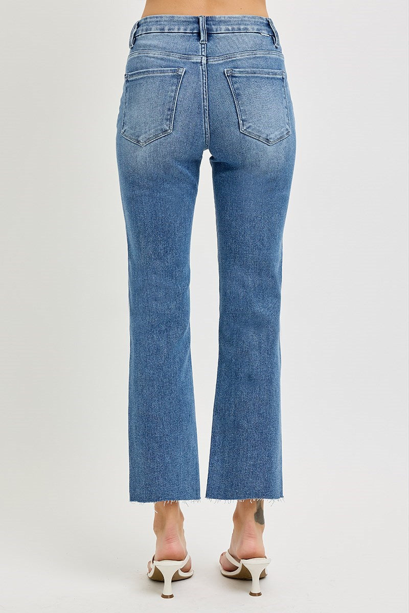 Risen High Rise Tummy Control Crop Straight Jeans
