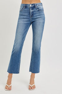 Risen High Rise Tummy Control Crop Straight Jeans