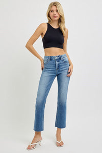 Risen High Rise Tummy Control Crop Straight Jeans