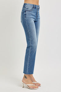 Risen High Rise Tummy Control Crop Straight Jeans