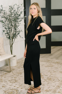 Ready For Anything Two-Piece Sweater Knit Top and Skirt Set