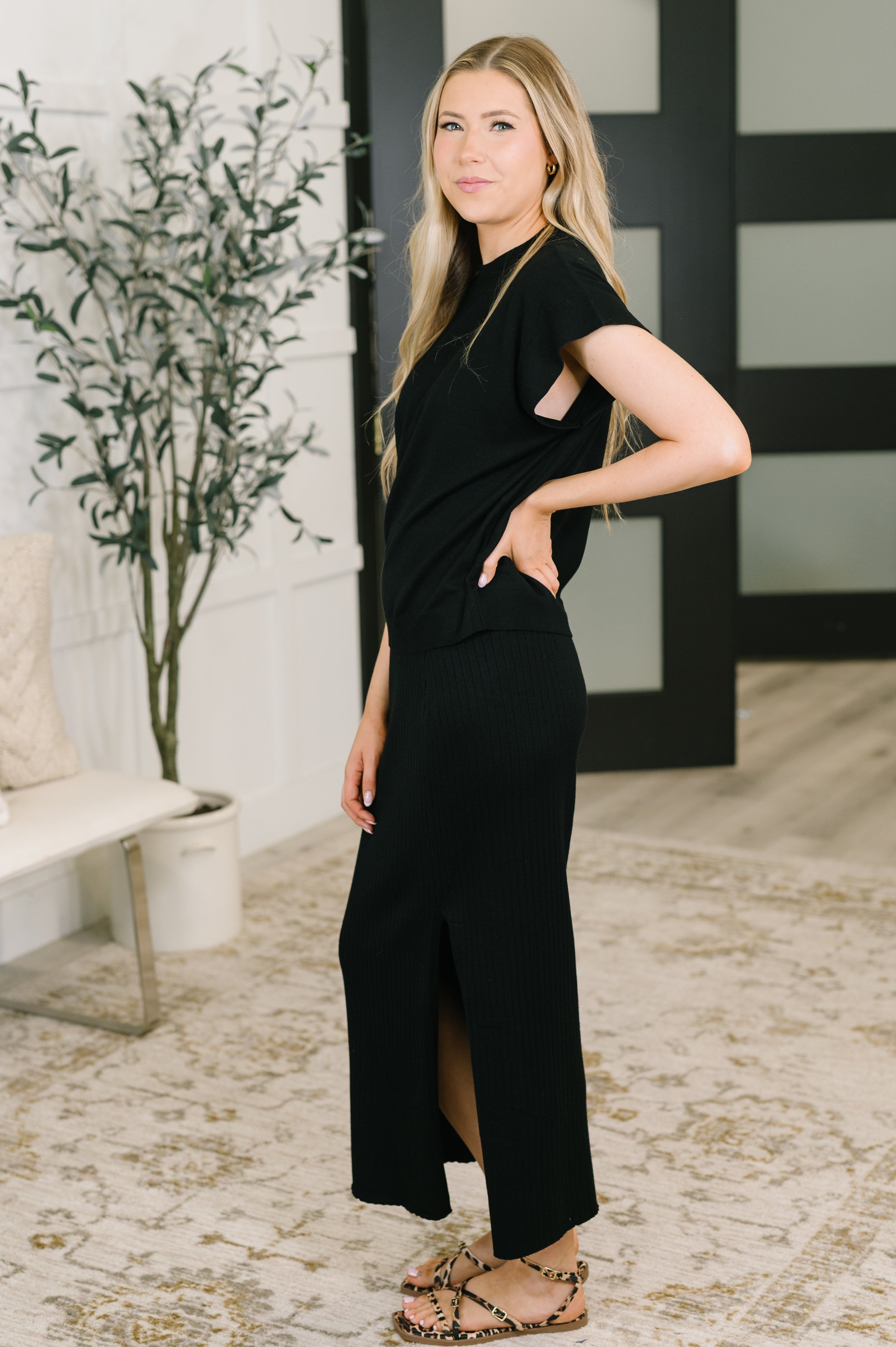 Ready For Anything Two-Piece Sweater Knit Top and Skirt Set