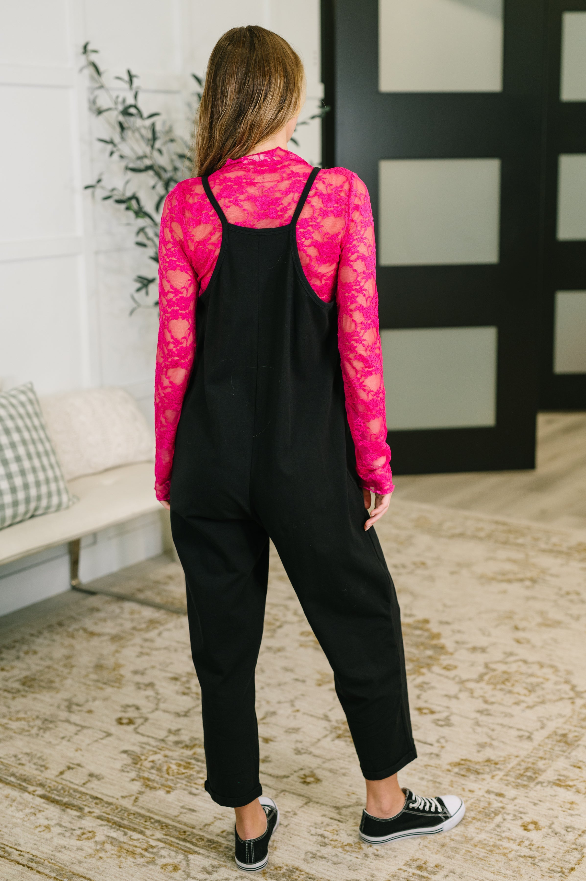 Zenana Spaghetti Strap Jumpsuit in Black