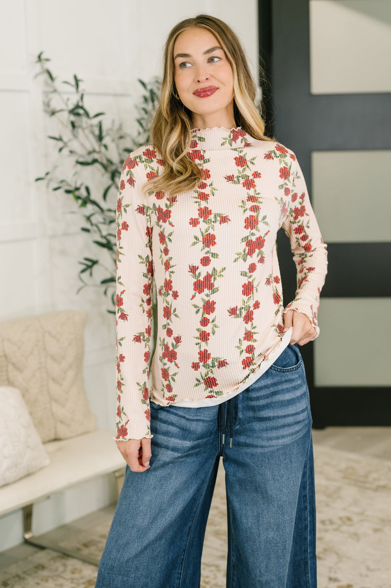 Garden Trellis High Neck Floral Top